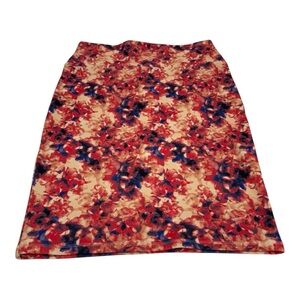 LuLaRoe Pink and Blue Knee-Length Pencil Skirt